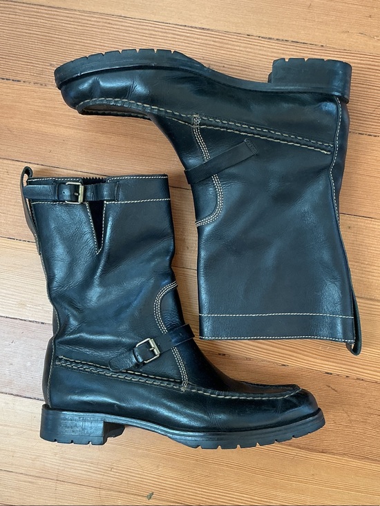 Polo Ralph Lauren Shoes - Polo by Ralph Lauren Black Leather Moto Combat Boots